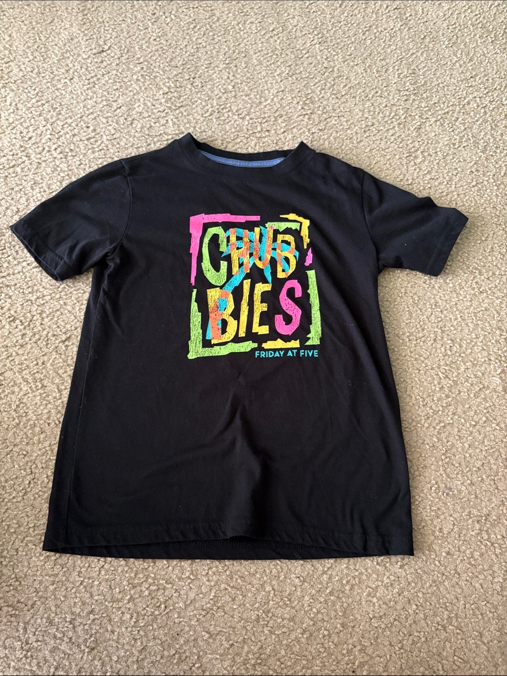 chubbies Black Short-Sleeve Tee with Neon Multi 'Chub Bies' Graphic